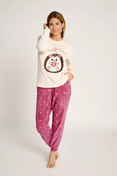 PIGIAMA IN PILE CON STAMPA RICCIO | MUYDEMI